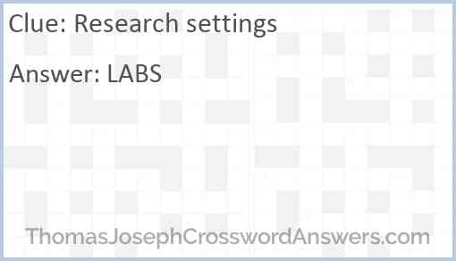 Research settings Answer