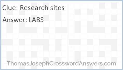 Research sites Answer