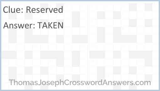Reserved Answer