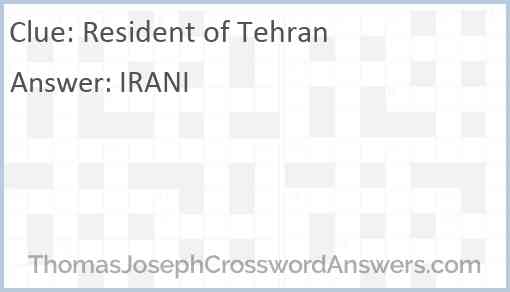 Resident of Tehran Answer