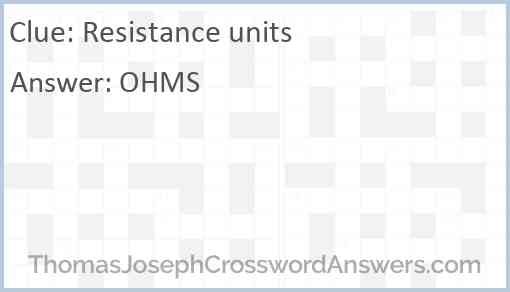 Resistance units Answer