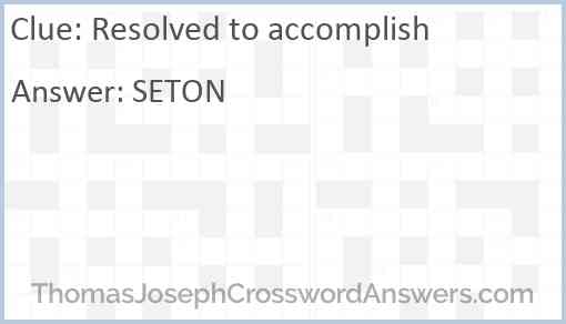 Resolved to accomplish Answer