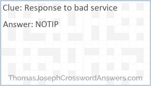 Response to bad service Answer