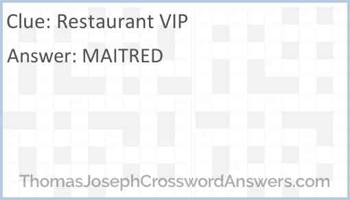 Restaurant VIP Answer