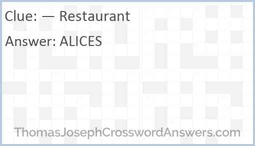— Restaurant Answer