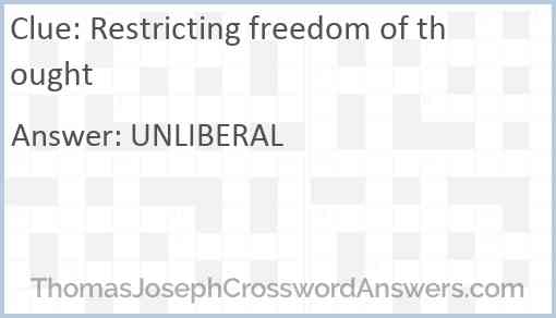 Restricting freedom of thought Answer