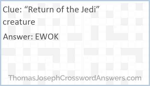 “Return of the Jedi” creature Answer