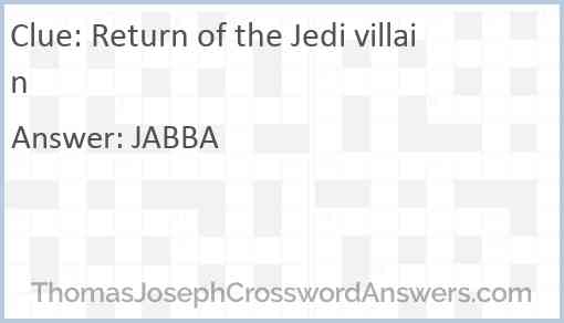 “Return of the Jedi” villain Answer