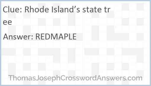 Rhode Island’s state tree Answer
