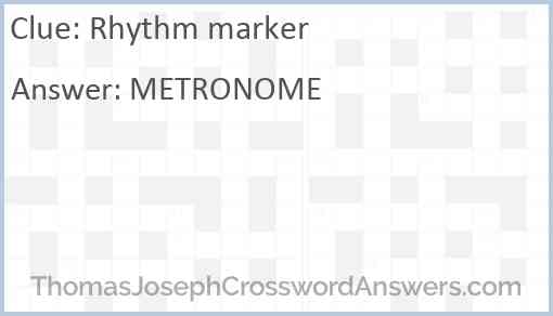 Rhythm marker Answer