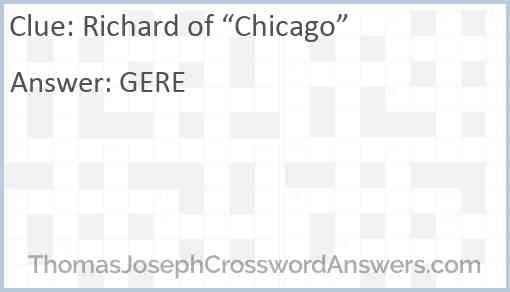 Richard of “Chicago” Answer
