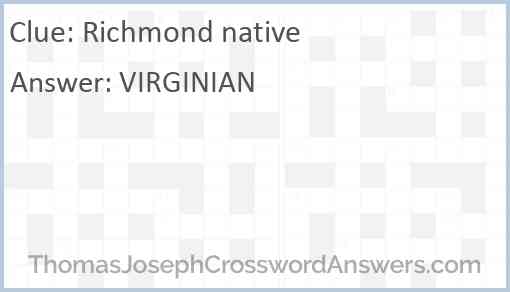 Richmond native Answer