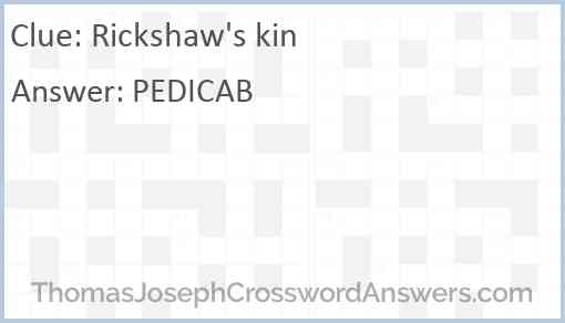Rickshaw's kin Answer