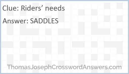 Riders’ needs Answer