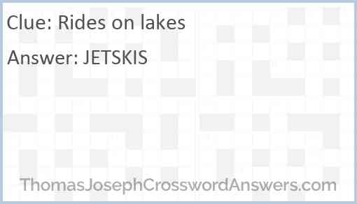 Rides on lakes Answer