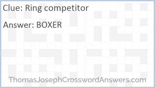 Ring competitor Answer