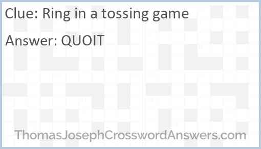 Ring in a tossing game Answer