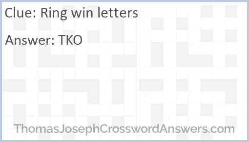 Ring win letters Answer