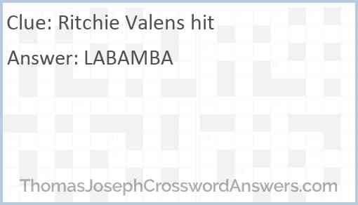 Ritchie Valens hit Answer