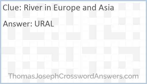 River in Europe and Asia Answer