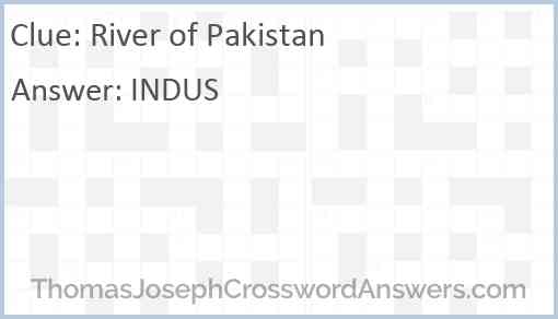 River of Pakistan Answer