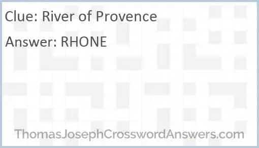 River of Provence Answer