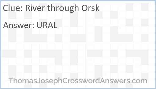 River through Orsk Answer