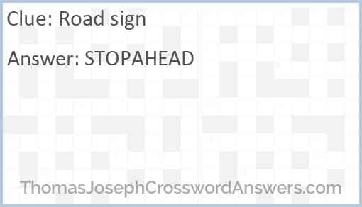 Road sign Answer