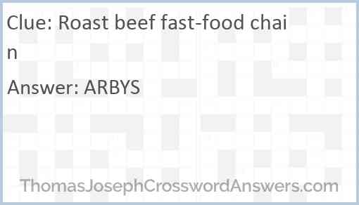 Roast beef fast-food chain Answer