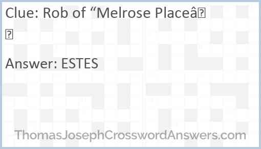 Rob of “Melrose Place” Answer