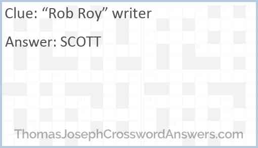 “Rob Roy” writer Answer