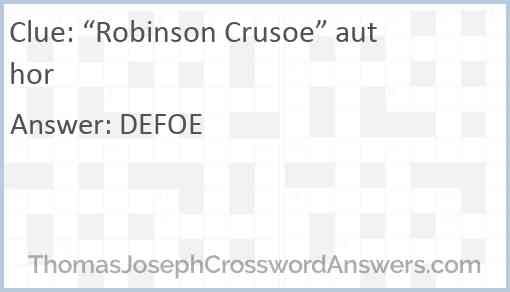 “Robinson Crusoe” author Answer