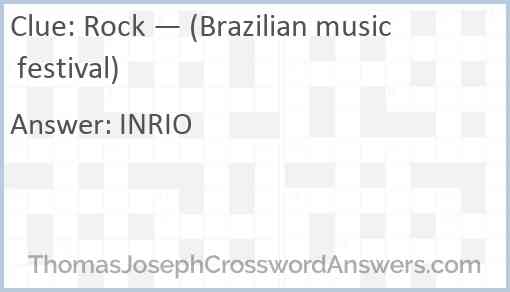 Rock — (Brazilian music festival) Answer