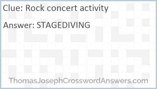 Rock concert activity Answer