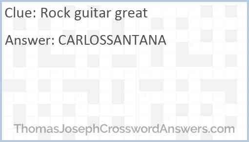 Rock guitar great Answer