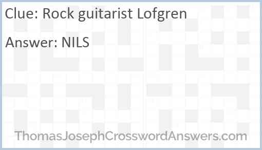 Rock guitarist Lofgren Answer