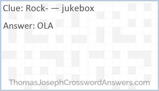 Rock- — jukebox Answer