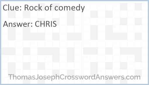 Rock of comedy Answer