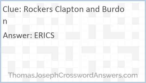 Rockers Clapton and Burdon Answer