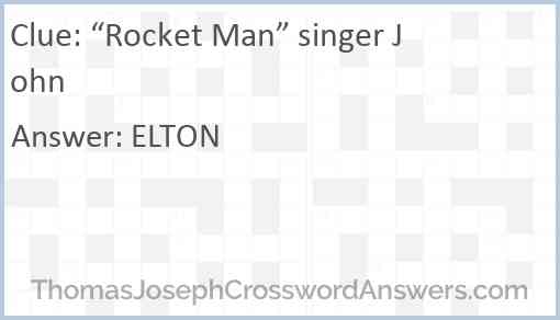 “Rocket Man” singer John Answer