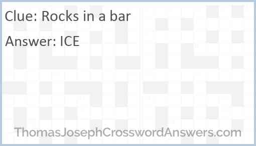 Rocks in a bar Answer