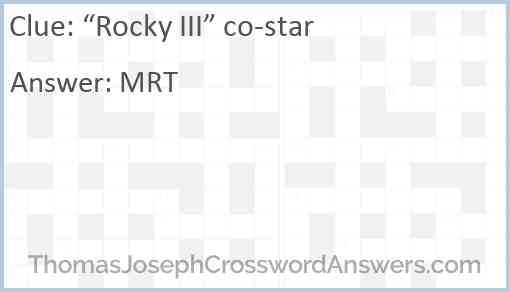 “Rocky III” co-star Answer