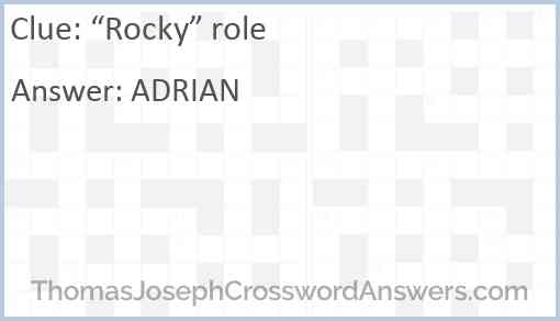 “Rocky” role Answer