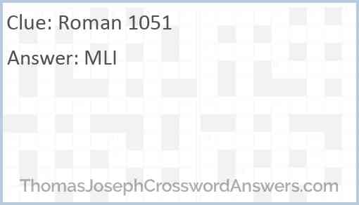 Roman 1051 Answer
