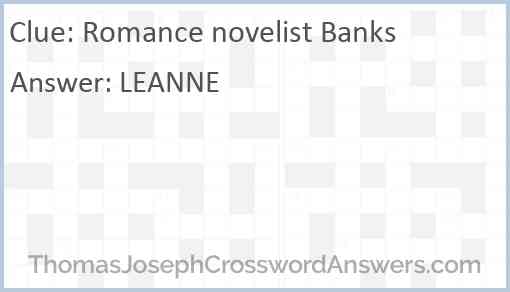 Romance novelist Banks Answer