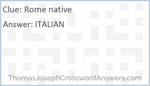 Rome native Answer