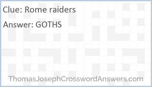 Rome raiders Answer