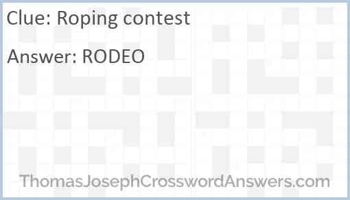 Roping contest Answer