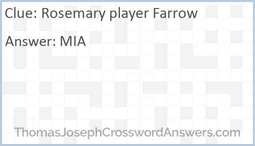 Rosemary player Farrow Answer