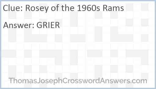 Rosey of the 1960s Rams Answer